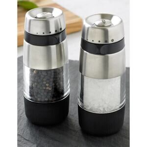 OXO Good Grips Accent MessFree Salt & Pepper Grinder Set Stainless Steel 5"